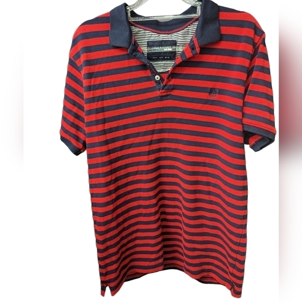 Denim & Flower Men's Pique Knit Polo Shirt Sz M
